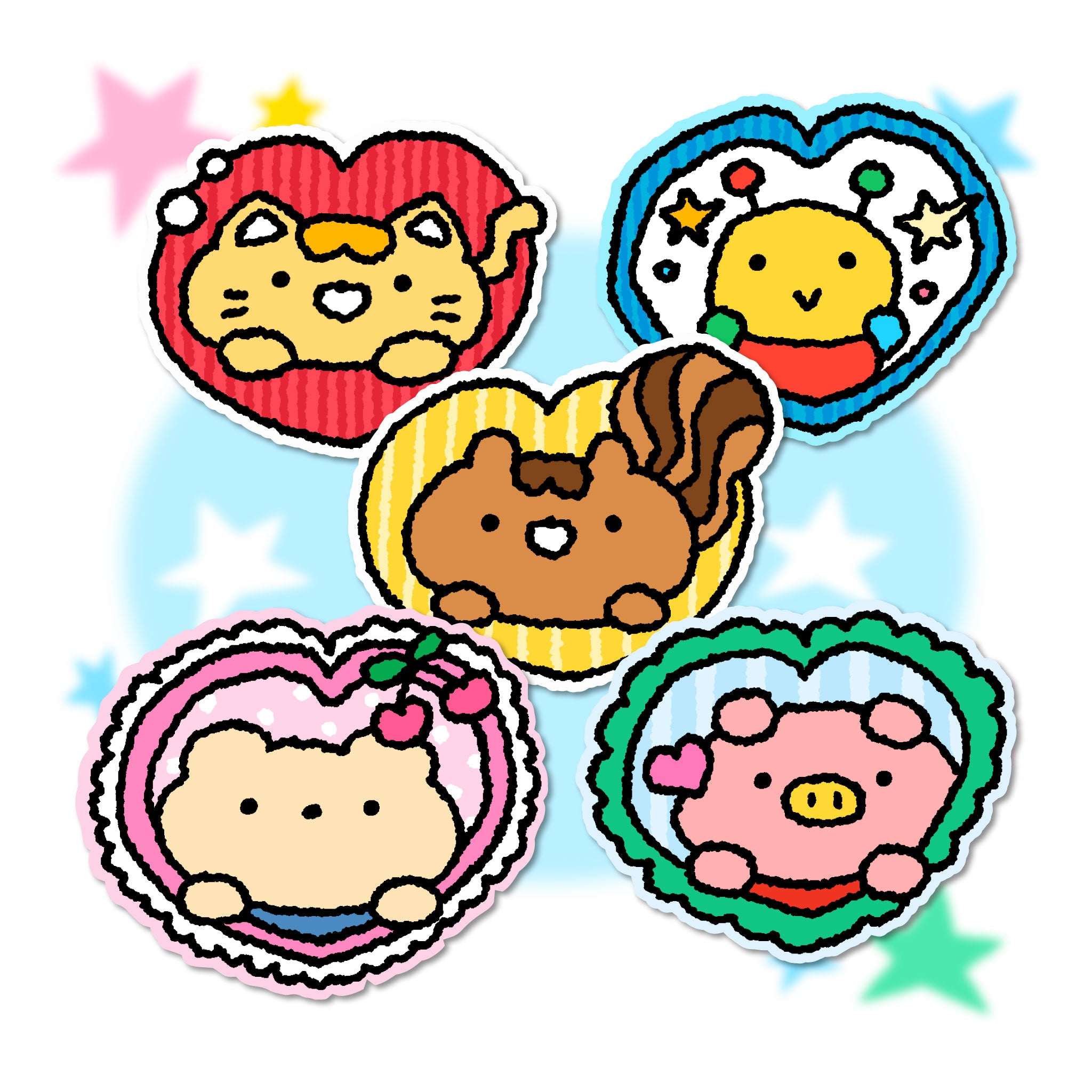 Heart Shape Butter Vinyl Sticker