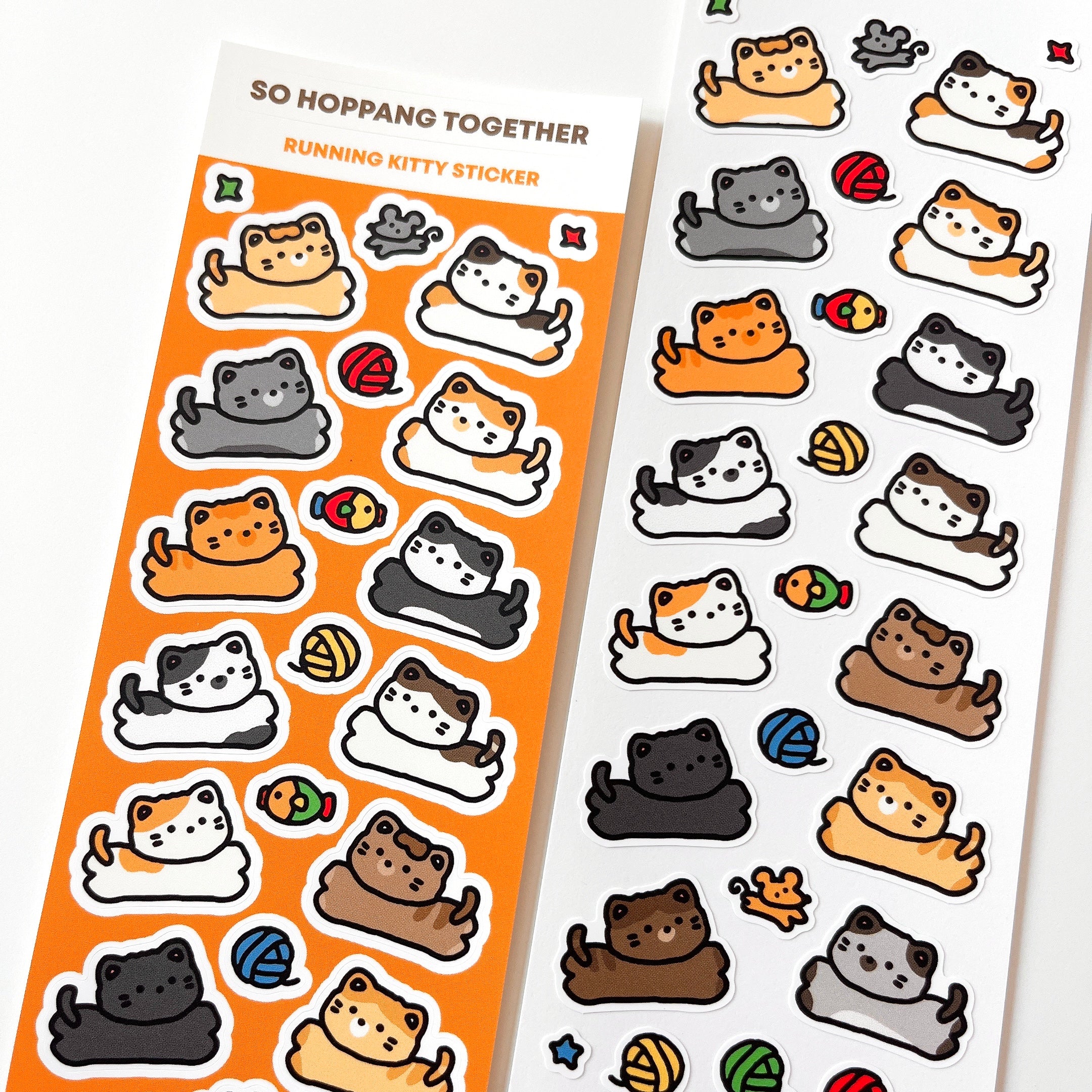 Running Kitty Sticker Sheet