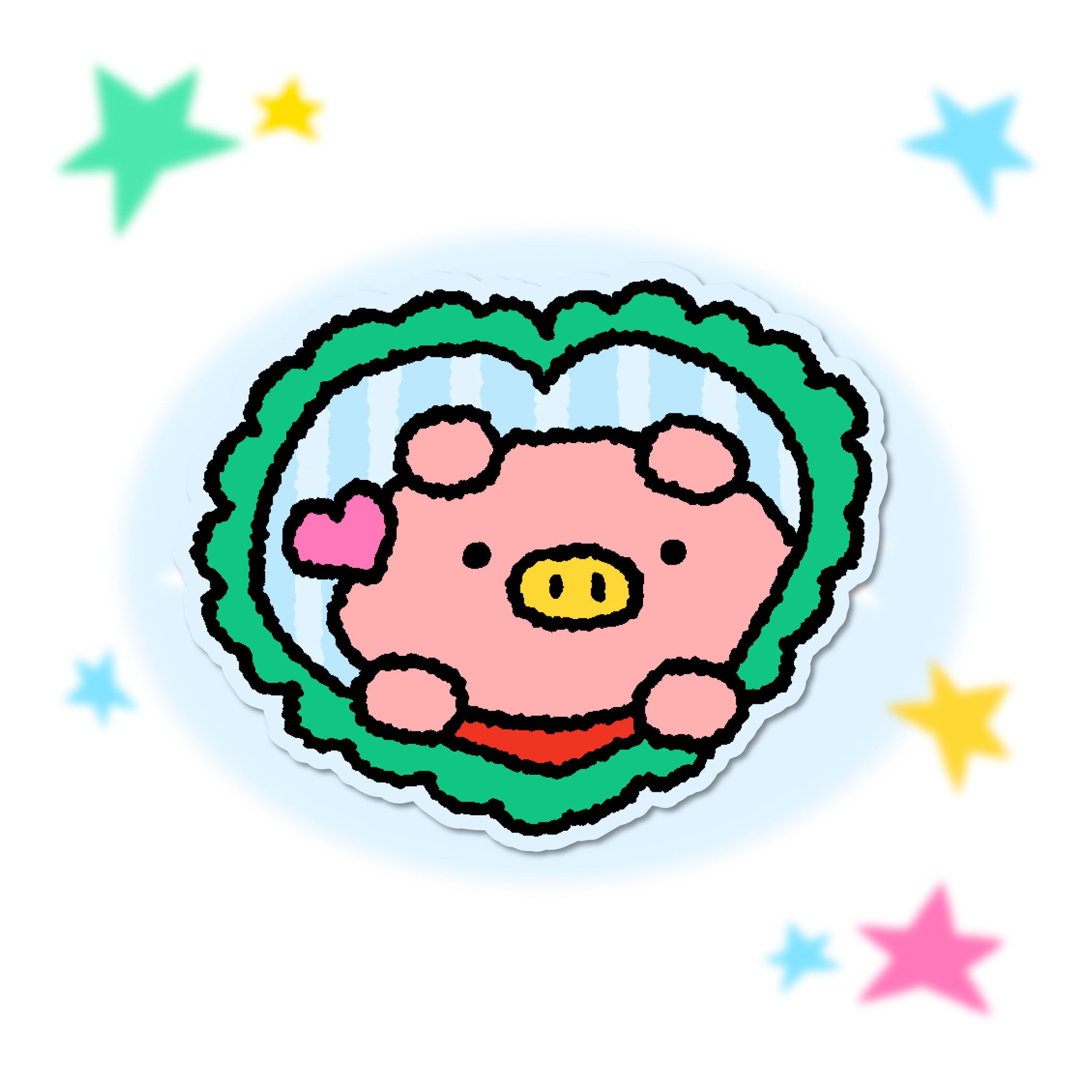 Heart Shape Bacon Vinyl Sticker