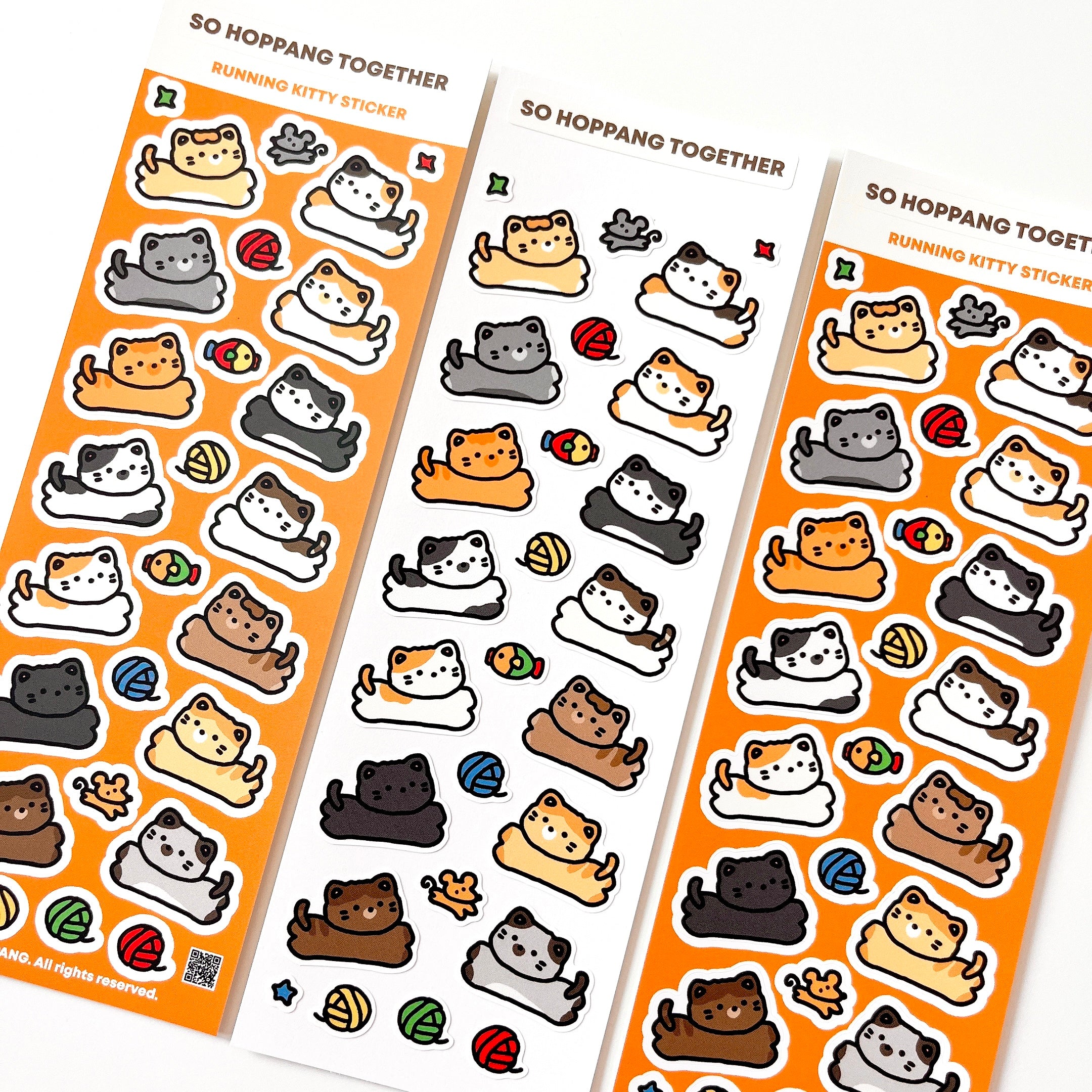 Running Kitty Sticker Sheet