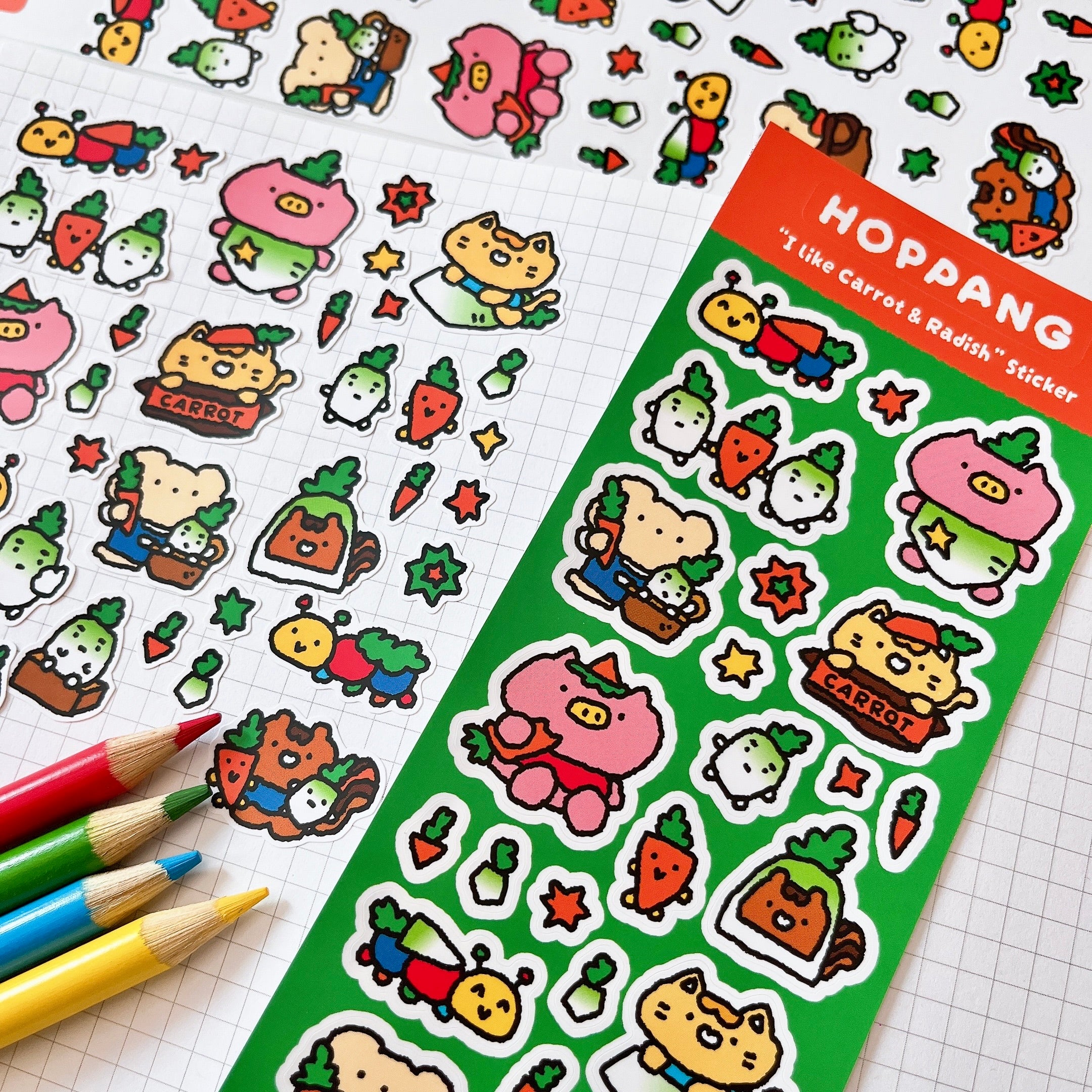 Carrot & Radish Sticker Sheet