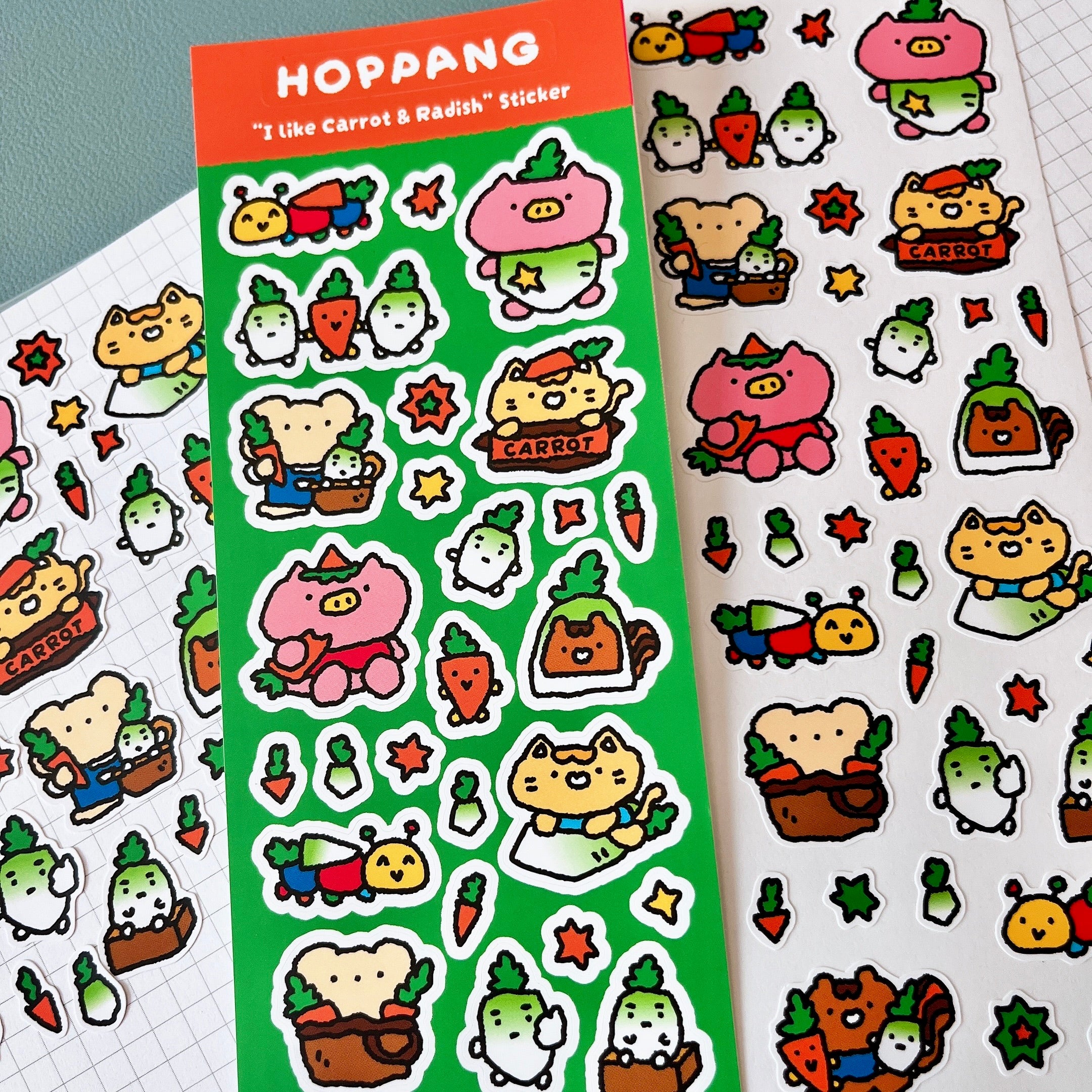 Carrot & Radish Sticker Sheet