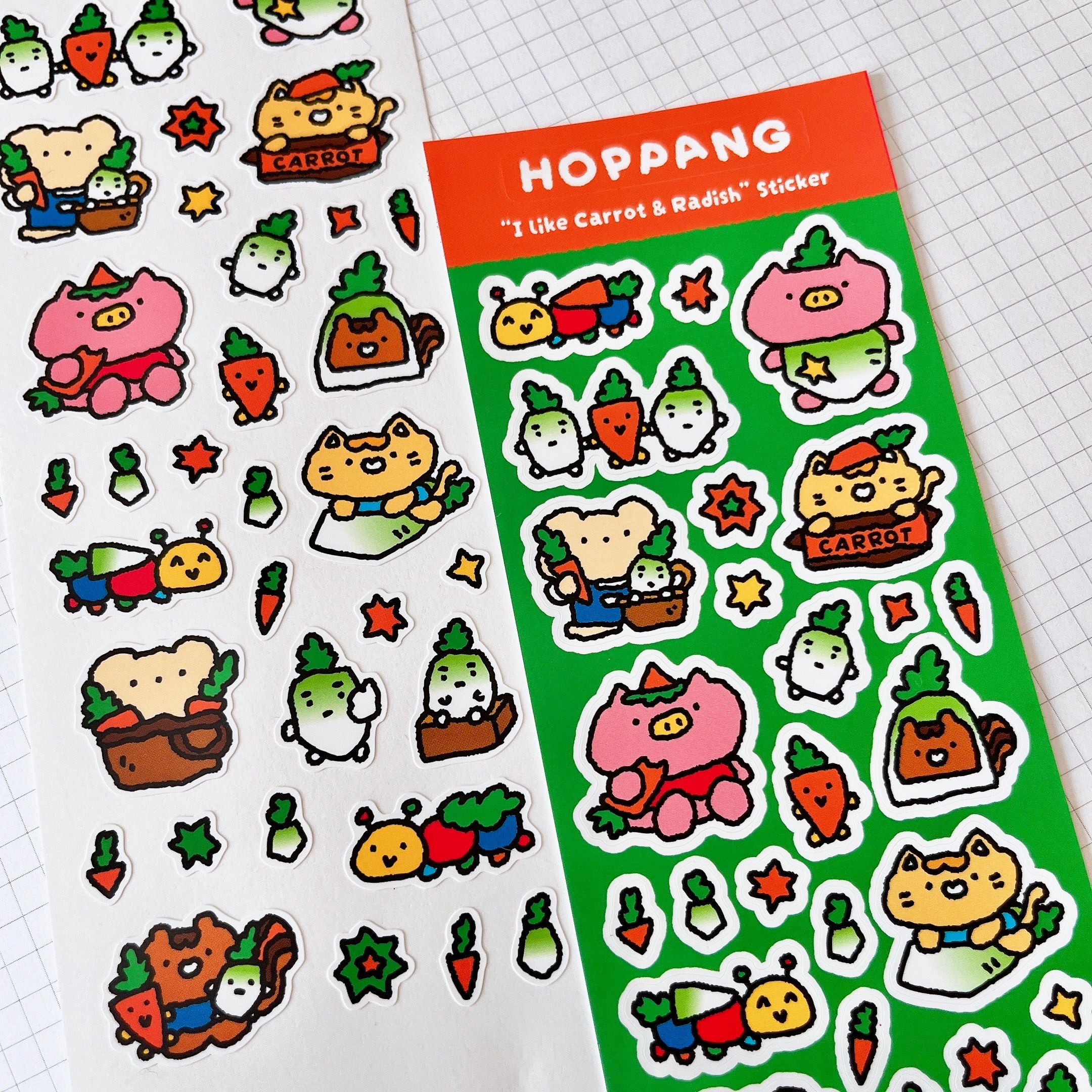 Carrot & Radish Sticker Sheet