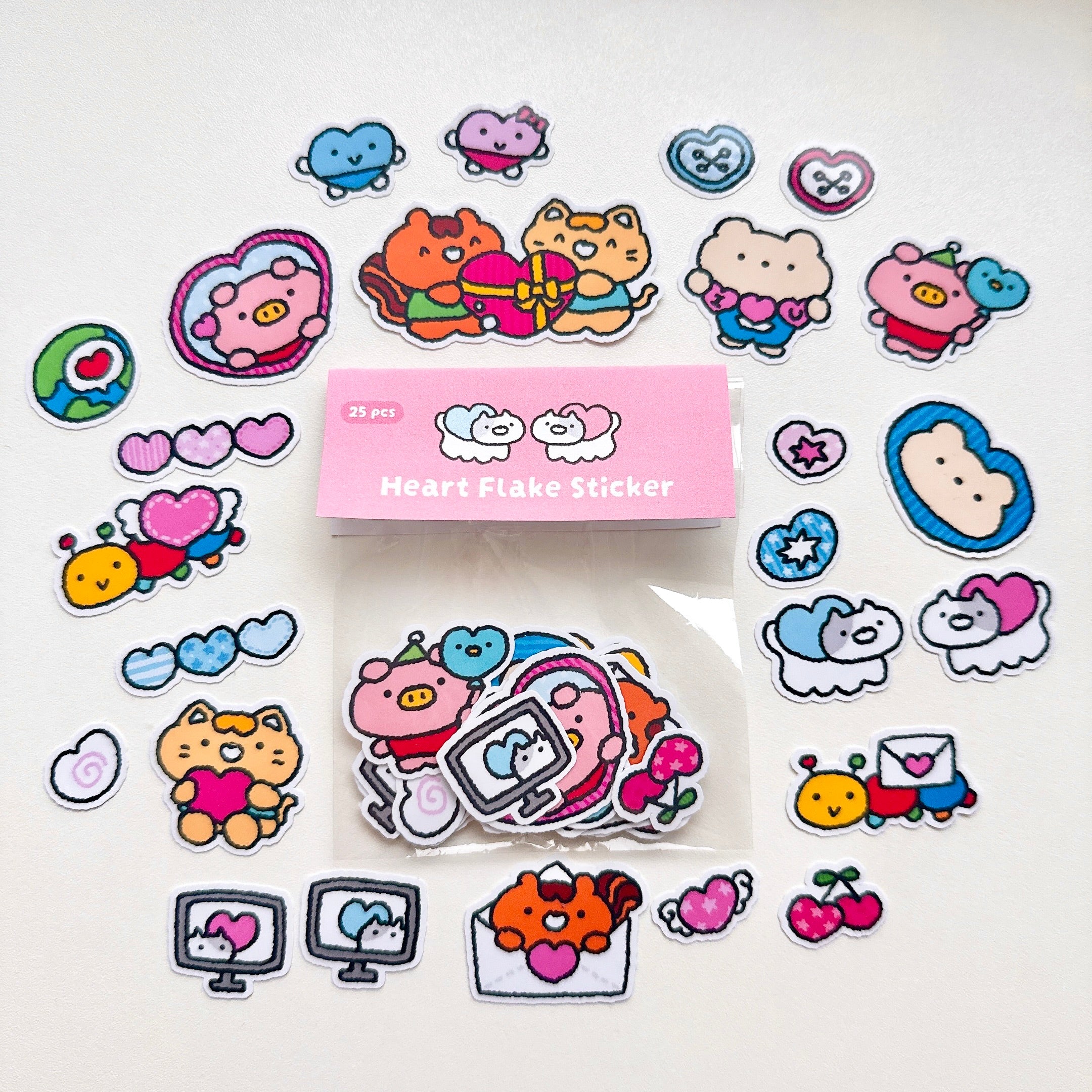Heart Flake Vinyl Sticker Pack (25pcs)