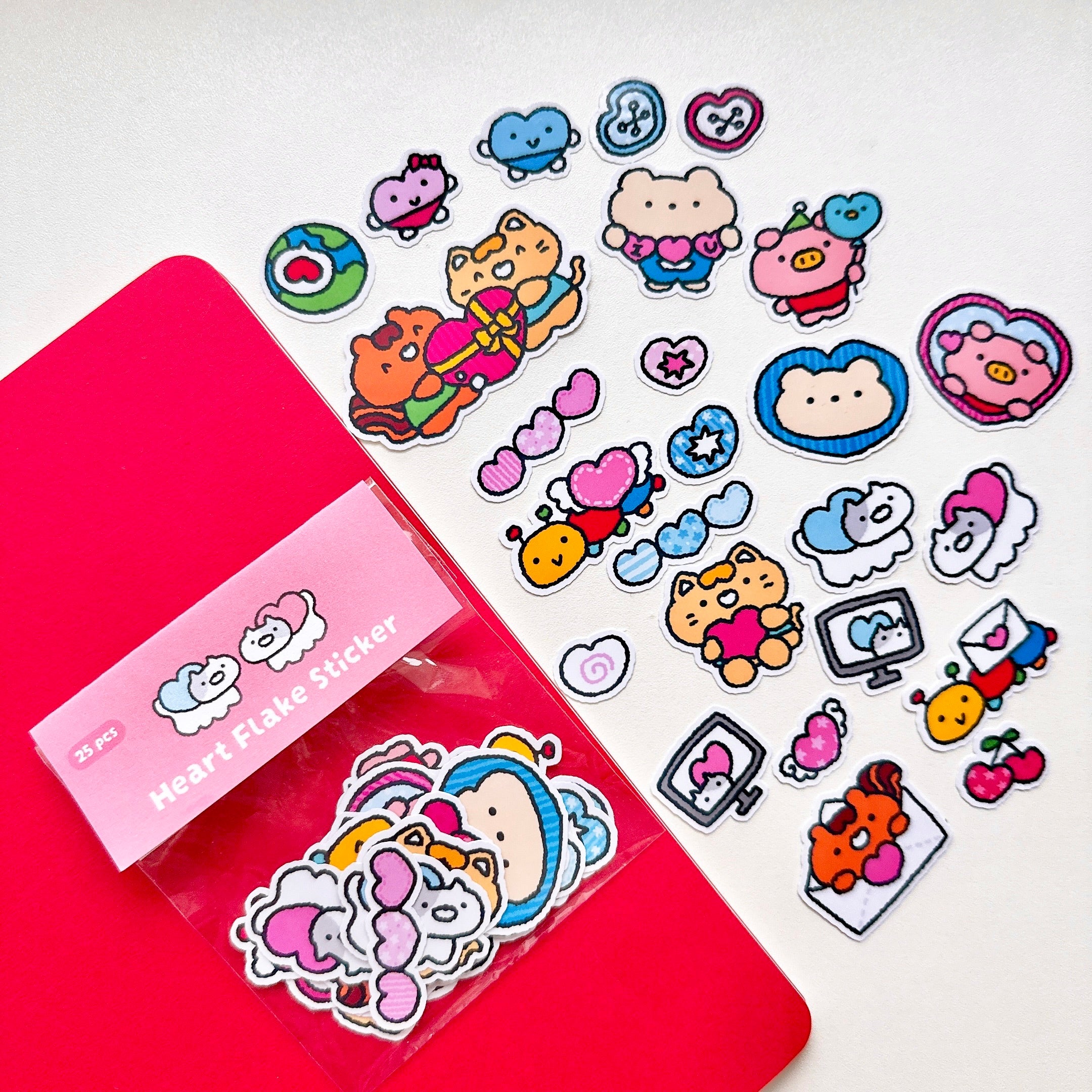 Heart Flake Vinyl Sticker Pack (25pcs)