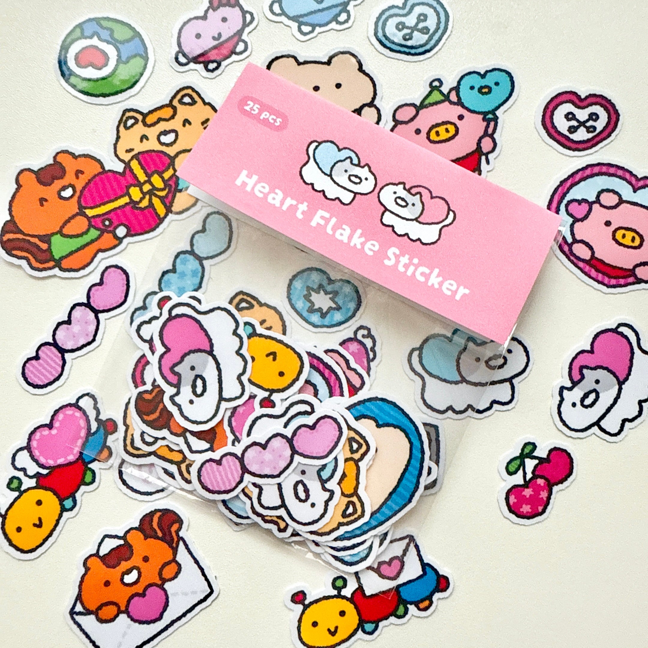 Heart Flake Vinyl Sticker Pack (25pcs)