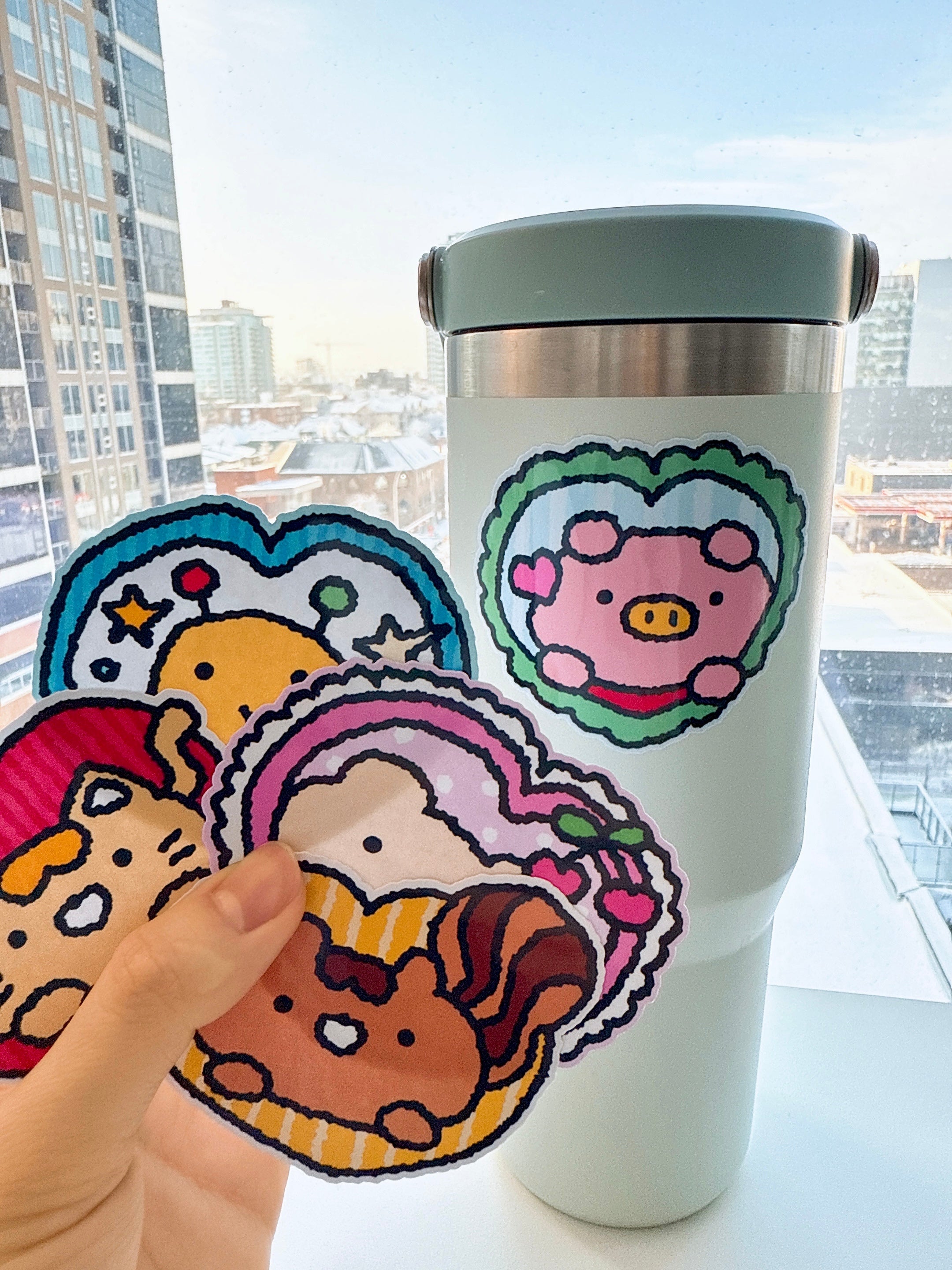 Heart Shape Bready Vinyl Sticker