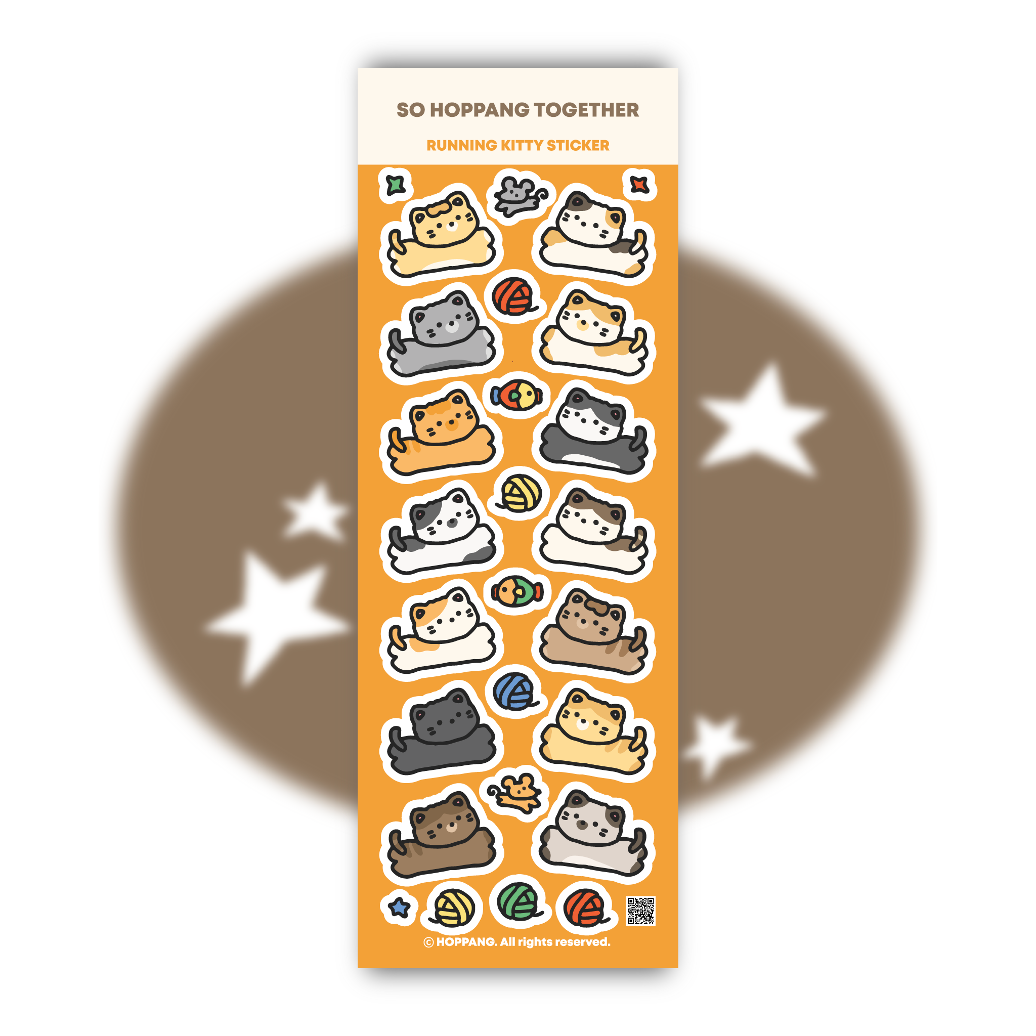 Running Kitty Sticker Sheet