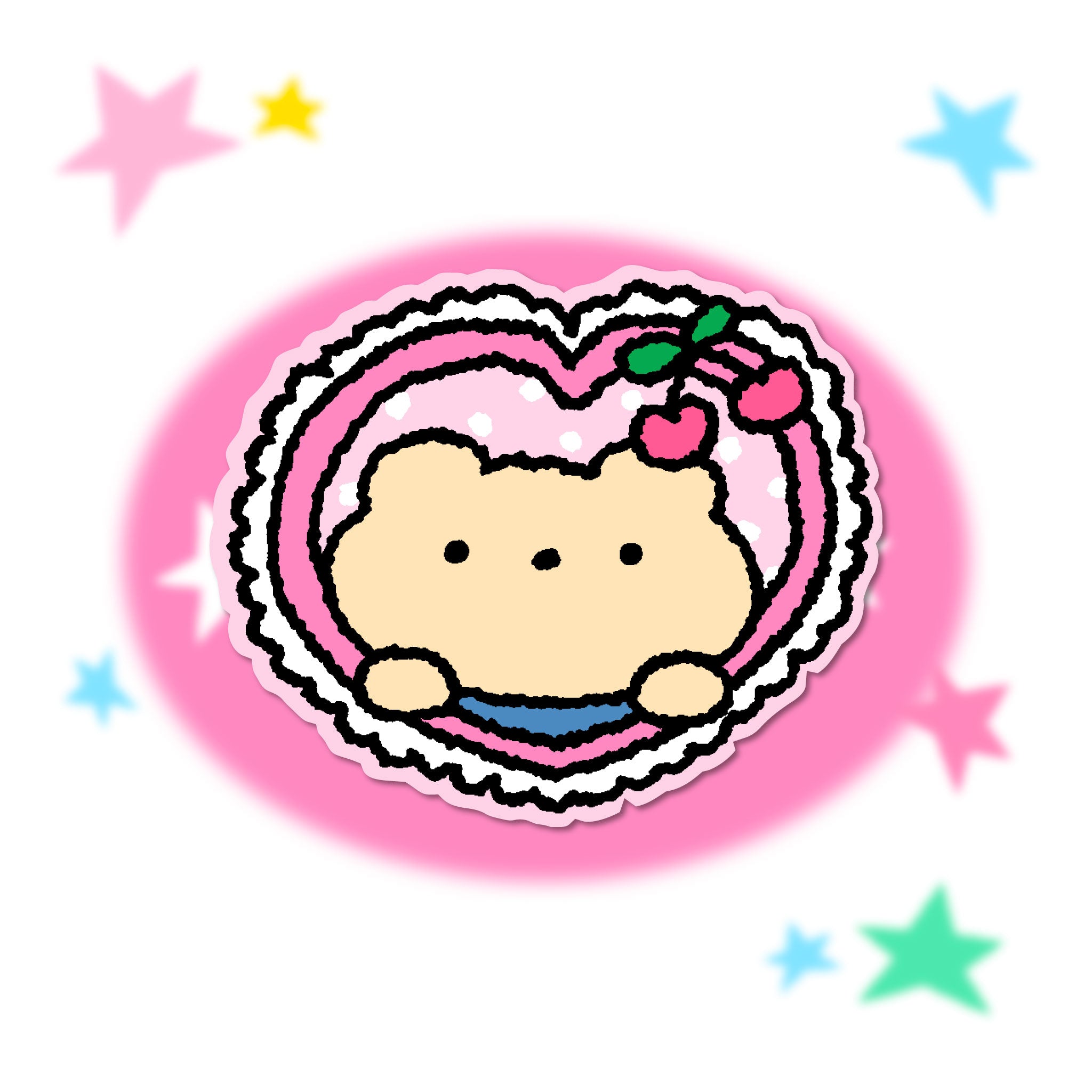 Heart Shape Bready Vinyl Sticker