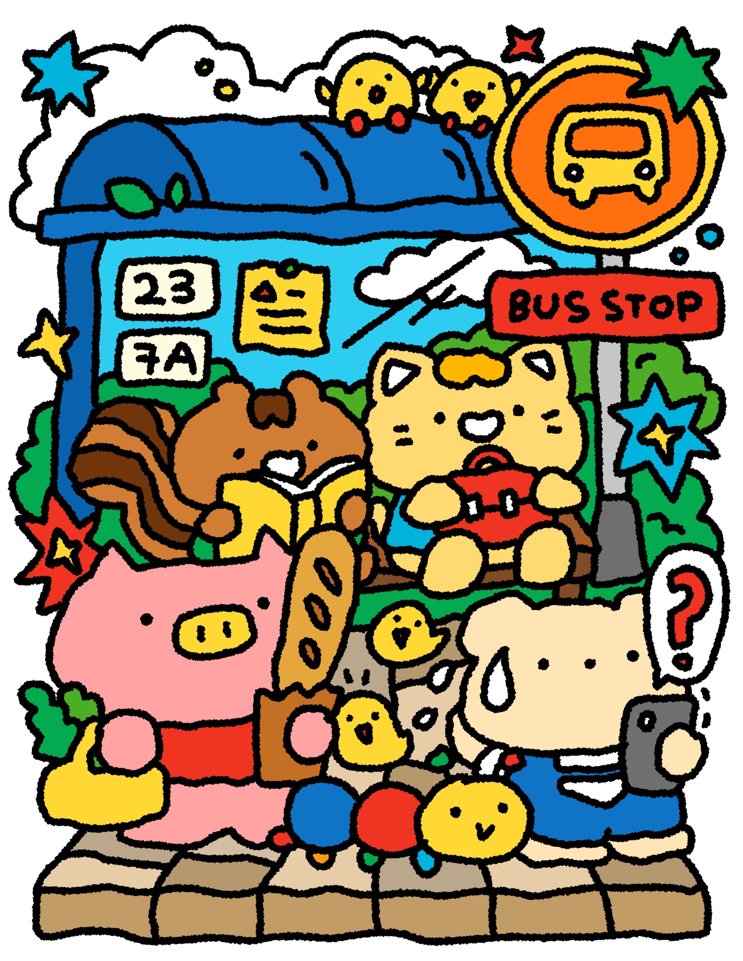illust-bus stop