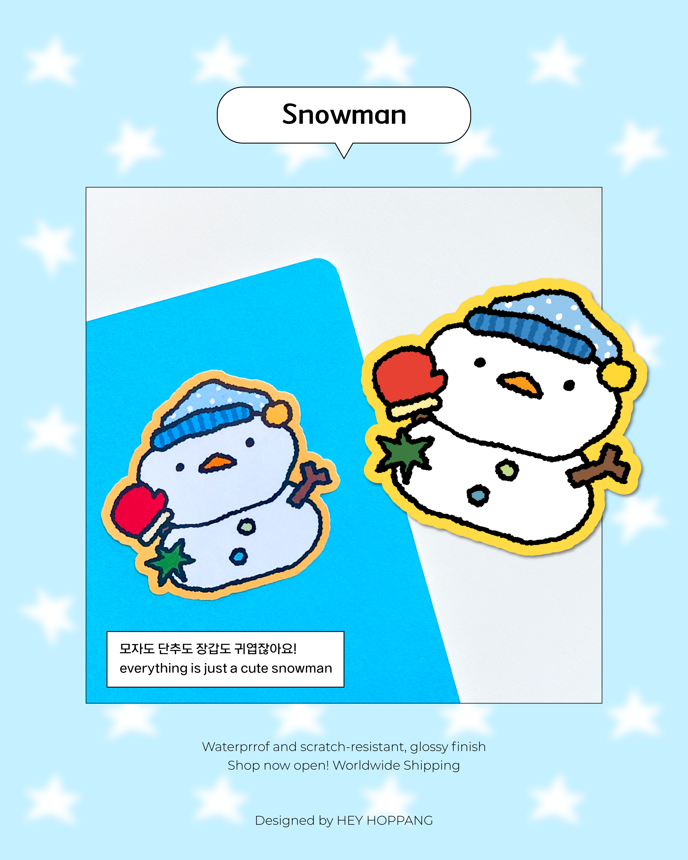 Snowman Vinyl Sticker