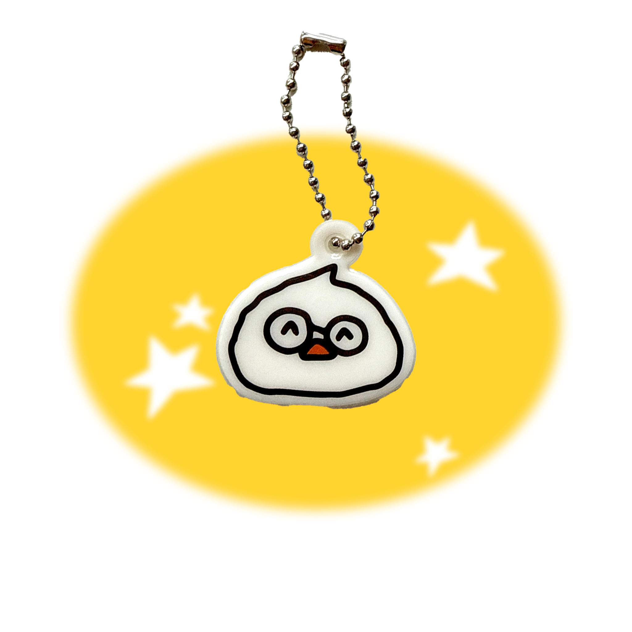 Egg White Soft PVC Keychain