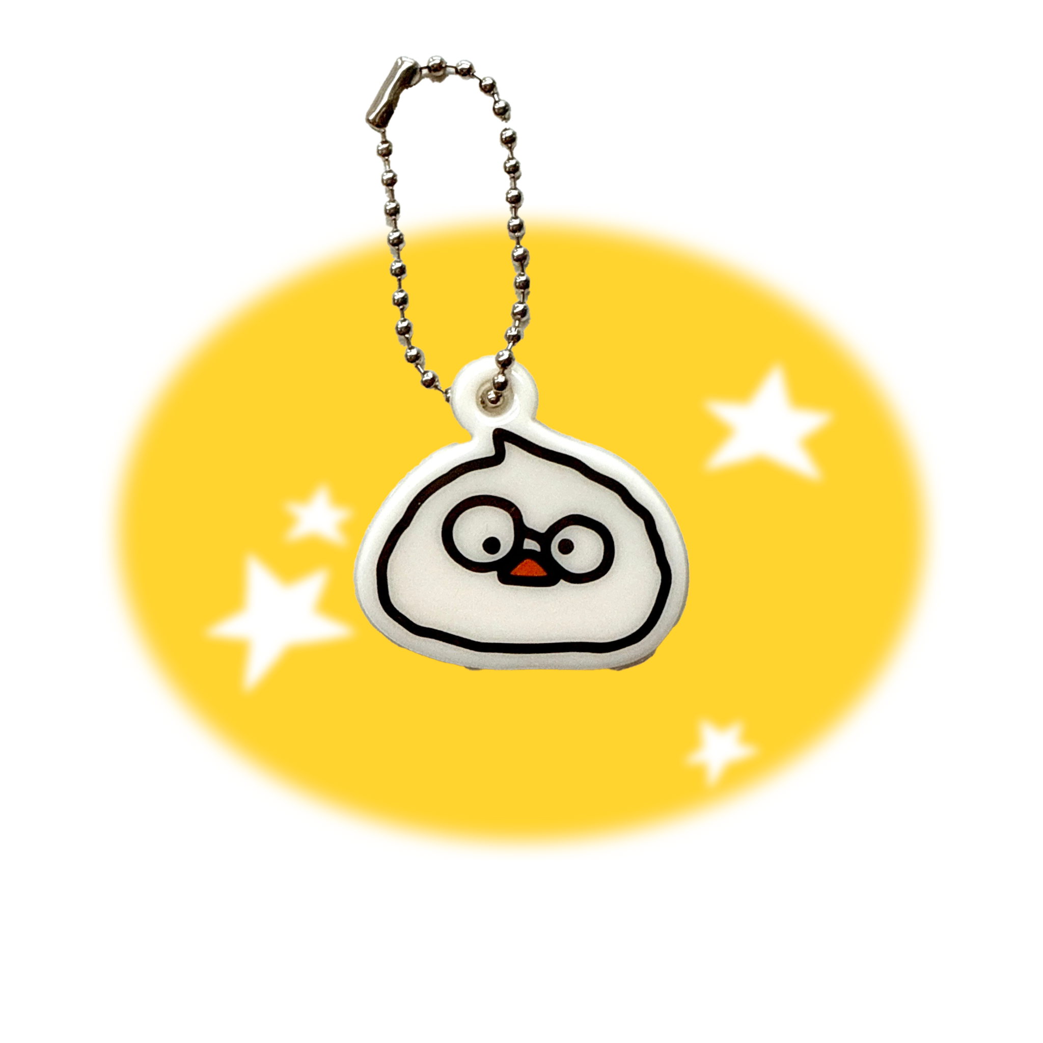 Egg White Soft PVC Keychain